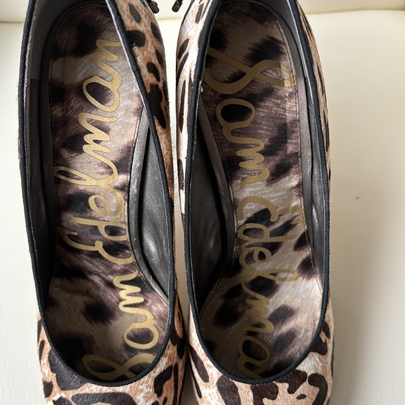 Sam Edelman Animal Print Metal and Lace Up Back Detail Shoes - Picture 5 of 10